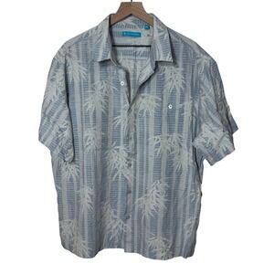 Tori Richard Mens Silk Cotton Bamboo Palm Print Short Sleeve Button Up Shirt 2XL
